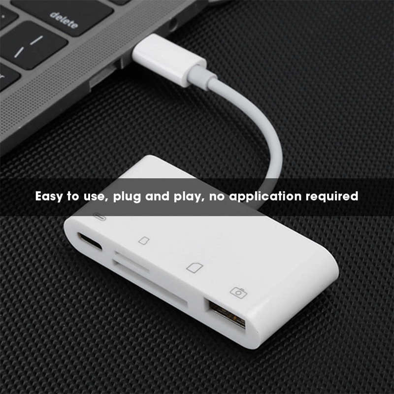 【VisioN Shop】Type-C 4 In 1 USB Trans-Flash Memory Reader OTG Adapter. 