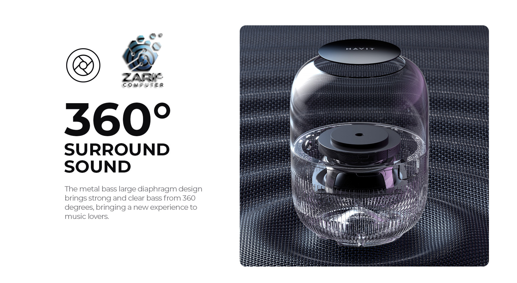Havit SK889BT Multi-color Ambient Light Bluetooth Speaker. 