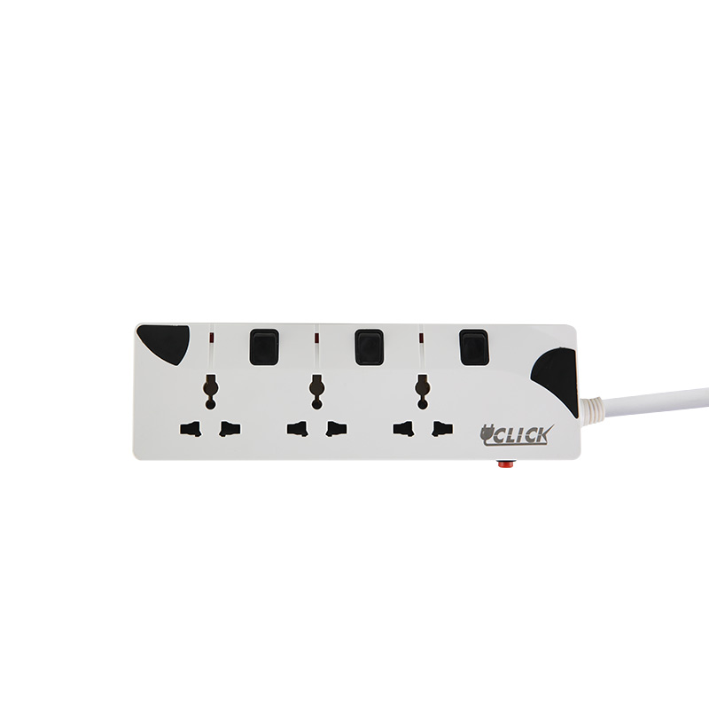 Click Safe Multi Plug 3 Pin multiplug Socket 3 Port, 5 Meter Cable, 2 pin Plug 3SKT 2P 5Y power extension cord. 