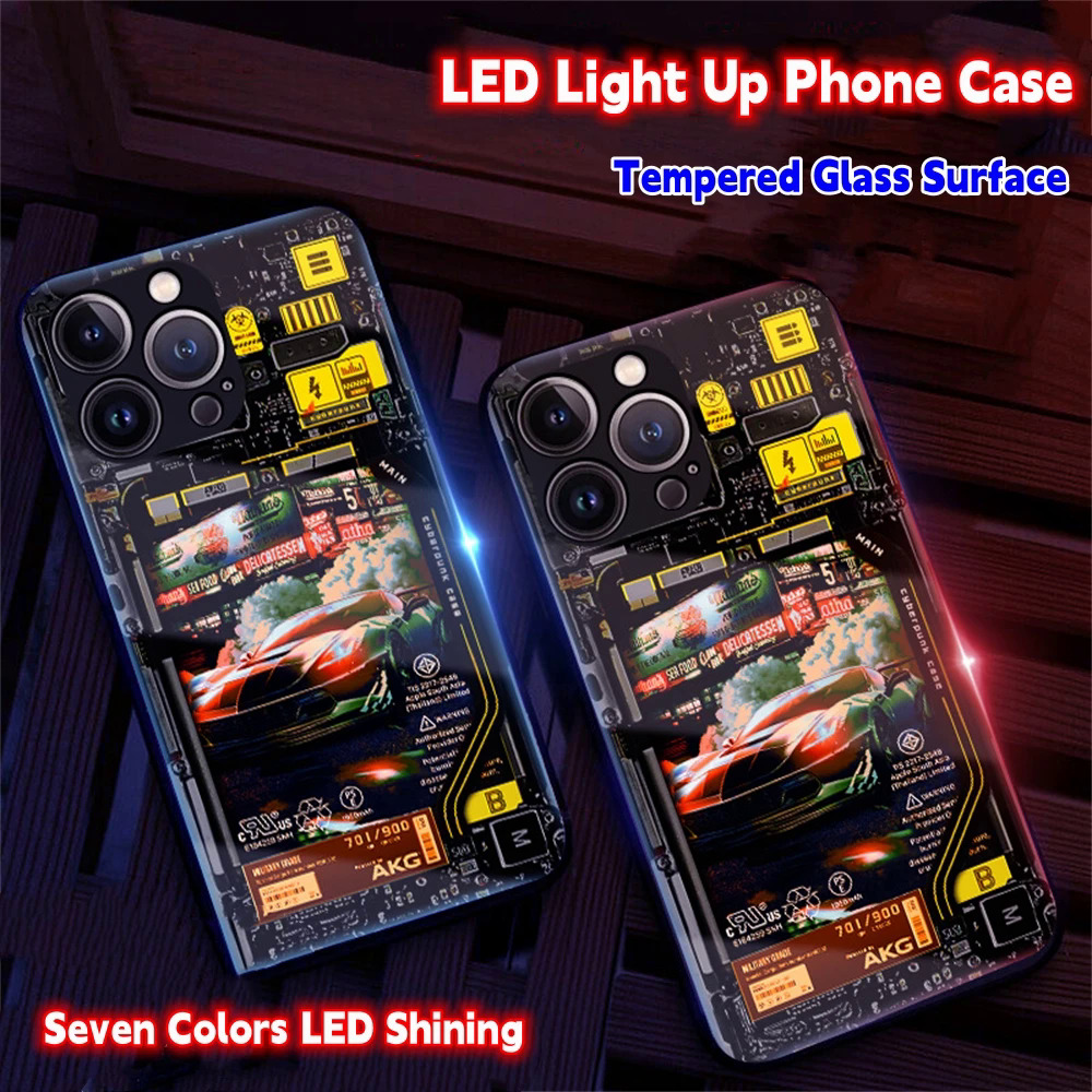 Smart LED light up phone case cover for Samsung S23 S22 S21 S20 Plus Ultra note 20 ultra 10 A53 A14 A12 A52 A32 A51 A72 A71 A54. 