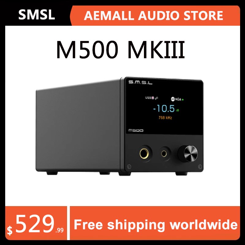 SMSL M500 MKIII MQA-CD Decoder ES9038PRO XU316 32bit 768kHz DSD512 Bluetooth Audio M500 MK3 DAC Amplifier