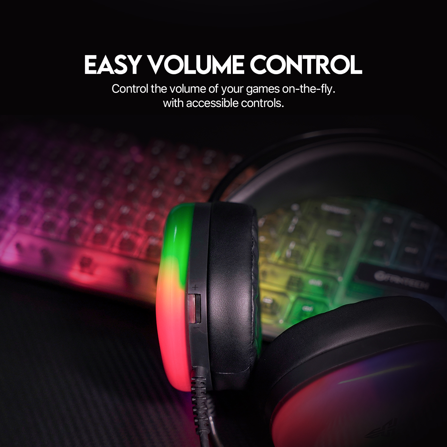 FANTECH HG29 Aurora USB 7.1 Surround Sound Gaming Headset RGB Lightning. 