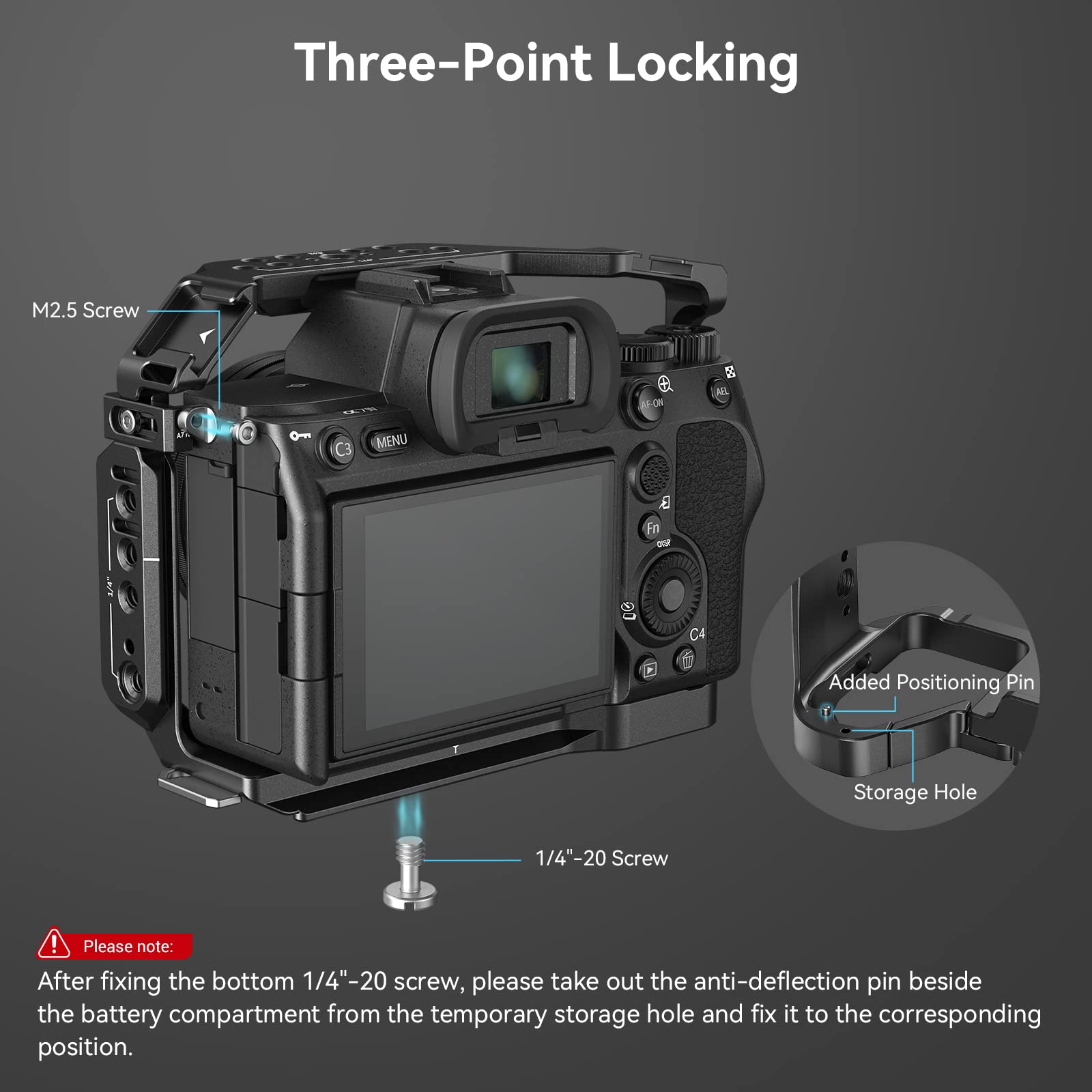 SmallRig A7m4 A7 IV Full DSLR Camera Cage for Sony Alpha a7iv A7 IV / Alpha 7S III Advanced Cage Kit L-Bracket Baseplate -3667B. 