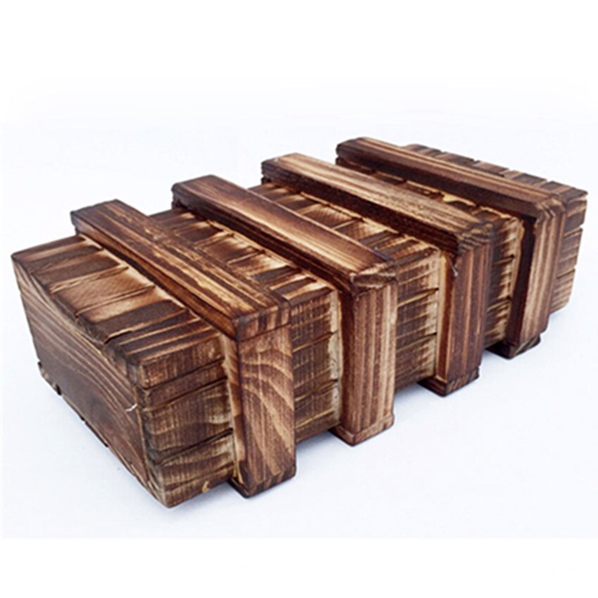 Wooden Puzzle Box Vintage With Secret Drawer Magic Compartment Brain Teaser Wood Toy Puzzles Boxes Kids Toys. 
