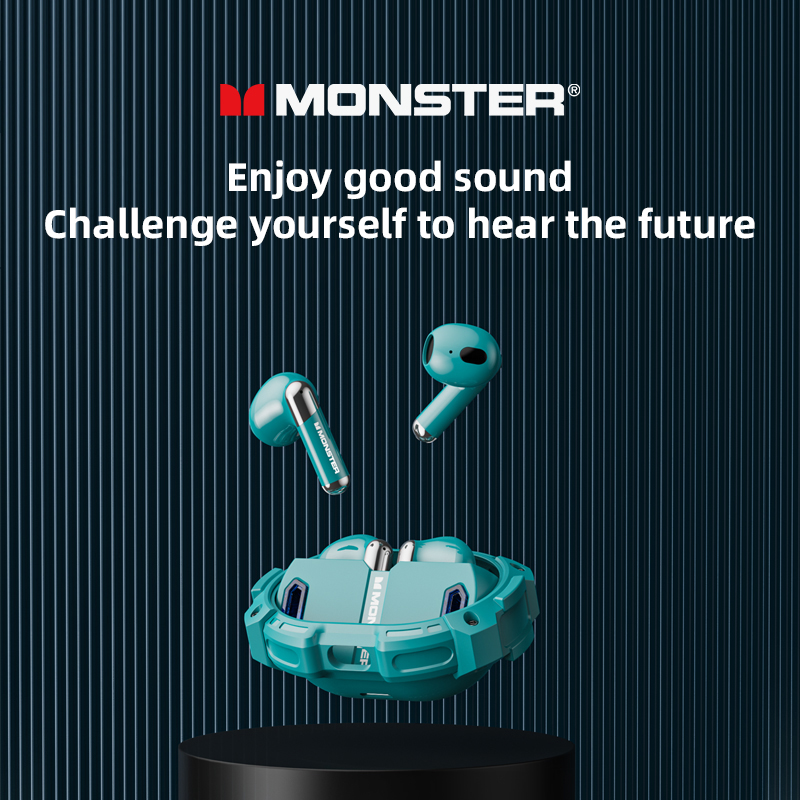 Monster XKT10 Pro Wireless Bluetooth 5.4 Earphones Low Latency Headphones Sport Gaming Earbuds Noise Reduction Headset with Mic. 