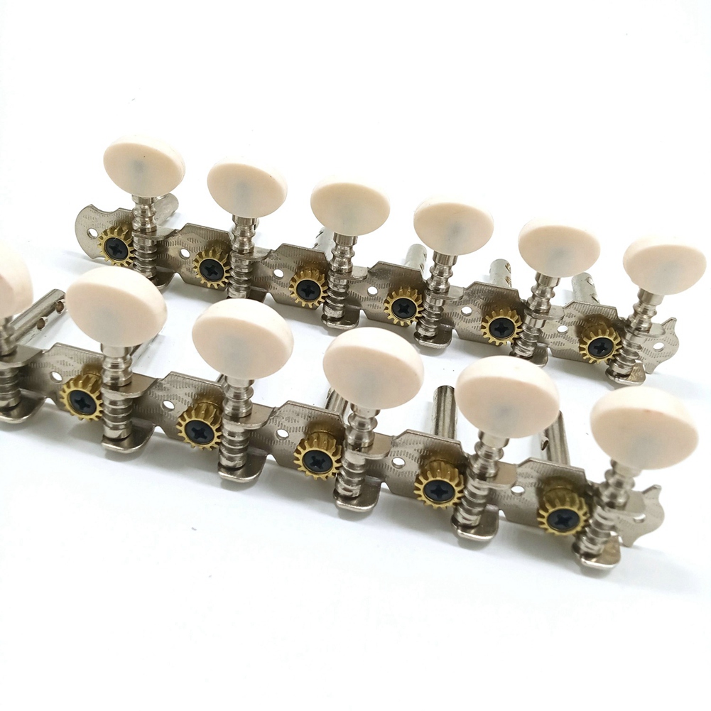 2X 12 Strings Acoustic Guitar Tuning Pegs Chrome Plated Machine Heads 6L 6R Acoustic Guitar Instruments Accessory Part