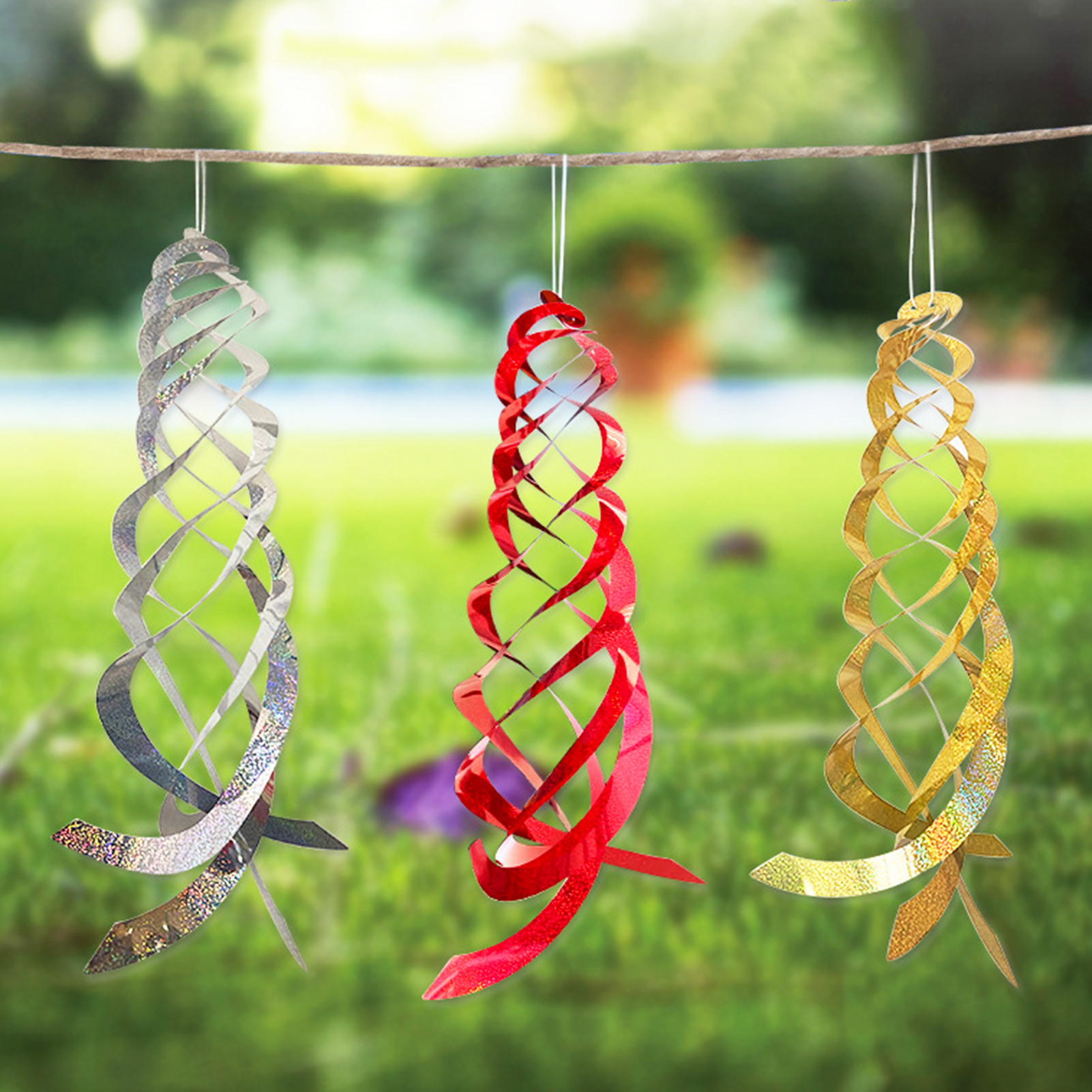 GOIKEA Durable Bird Deterrent Reflective Bird Repellent Wind Spinner for Garden Yard Farm Hang Deterrent Device for Indoor Outdoor Decoration Reflective Wind Spinner. 