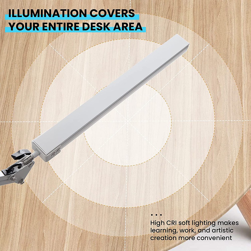LED Desk Lamp with Clamp, 10W Swing Arm Desk Lamp, 3 Lighting Modes, Adjustable Table Lamp for Study, Drawing,Office. 