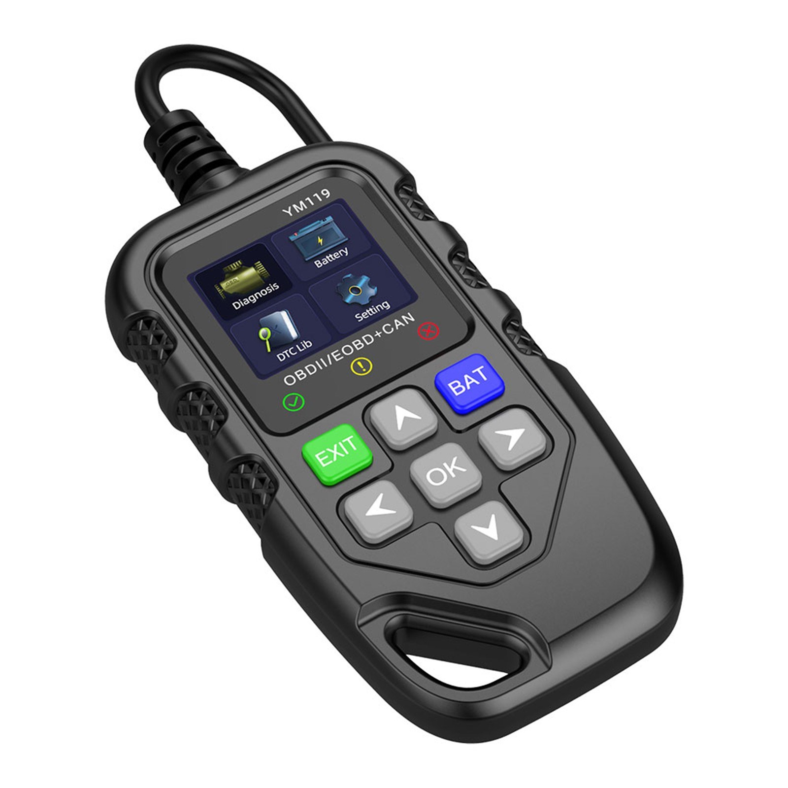 OBD II Scanner, Car Engine Fault Code Reader Battery Tester CAN Diagnostic Scan Tool for 12V Gasoline Vehicles. 