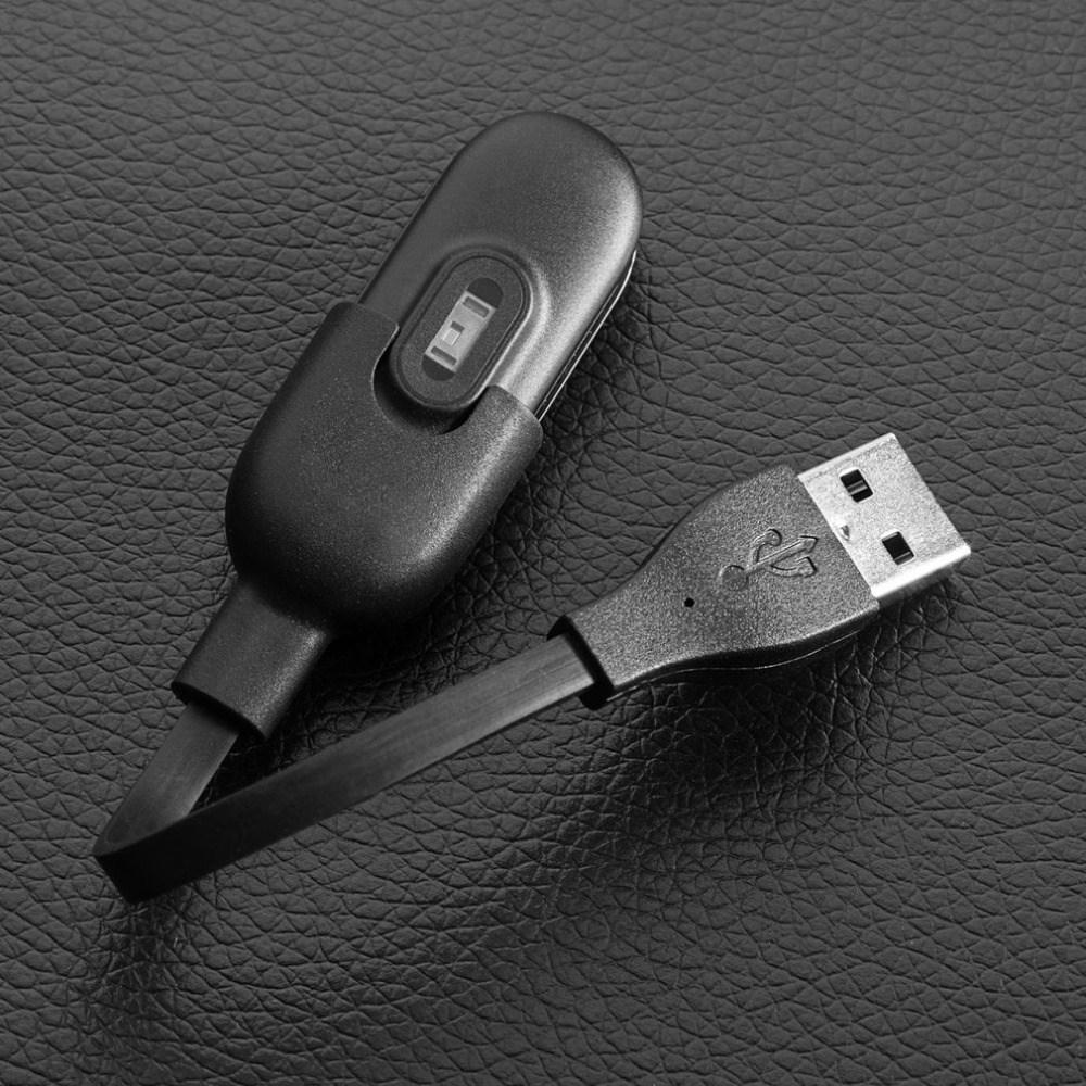 USB Charging Cable Dock Charger for Mi Band 3/M3/M4, Part of smart watch - Black. 