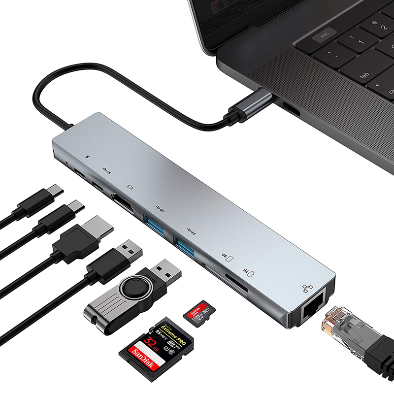 XIAOMI 10in1 4K 30Hz USB C HUB Stacja dokująca typu C do HDMI RJ45 Ethernet PD100W do MacBook iPad Huawei Sumsang USB 3.0 HUB. 