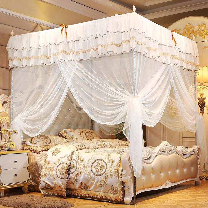 Luxury Princess 4 Corner Post Bed Canopy Mosquito Net Curtain Netting Bedroom. 