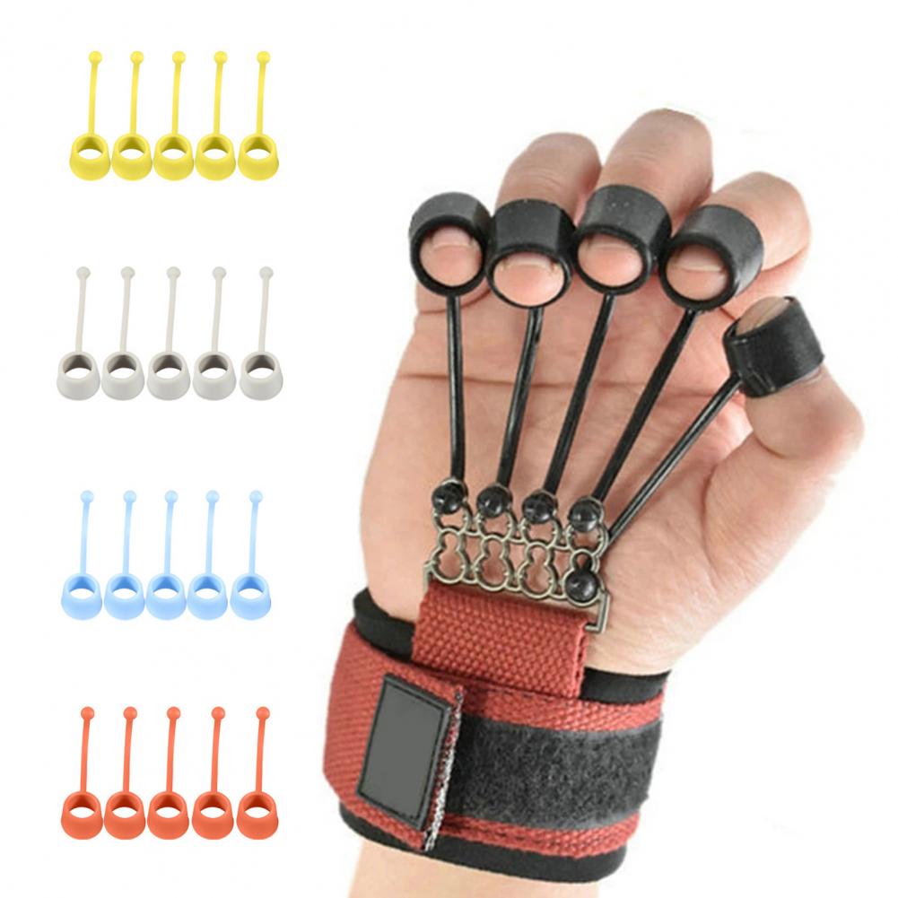 5Pcs 10/20/40/60/75LB Finger Gripper High Elasticity Ergonomic Comfortable Grip Finger Flexion Extension Training DeviceBasketball. 