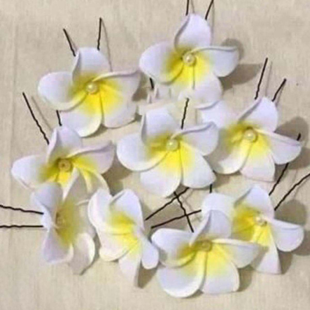 Artificial Flower Bridal Hair Pins – Handmade Kathgolap Bobby Pins (6 Pcs)