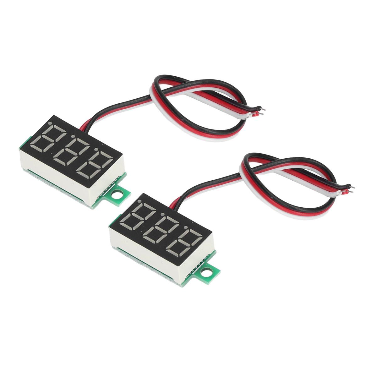2Pcs Digital Voltmeter Voltage Meter PCB 3 Wire 0.36in LED 0.00V‑30.0V
