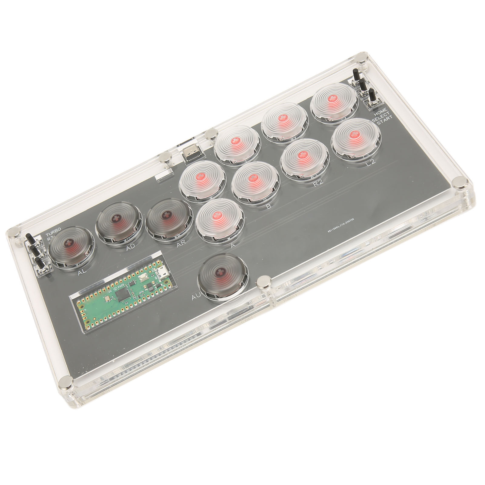 Fighting Stick Controller Mechanical Switch Arcade Fight Stick Controller Hot Swap Low Latency with LED Light for Game Console. 