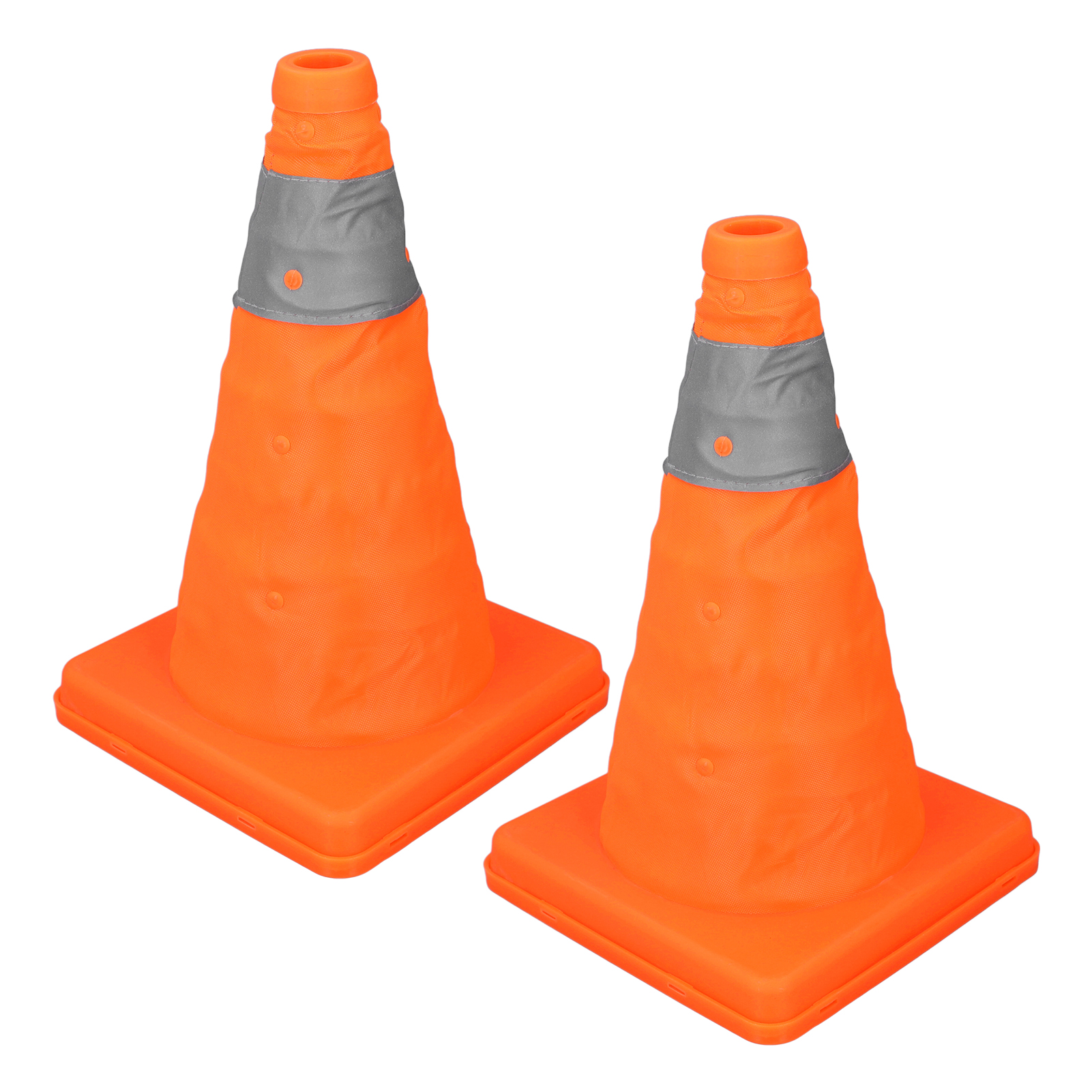 Traffic Cones Portable Highly Visible 30cm Safety Cones Oxford Cloth and PP Fluorescent Orange with Reflective Collar for Parking Lots. 