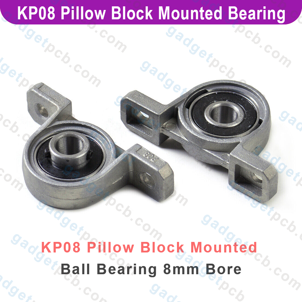 Zinc Alloy KP08 P08 Pillow Block Mounted Ball Bearing 8mm Bore Diameter For CNC Machine 3D Printer All Kinds Of Electronics Projects. 