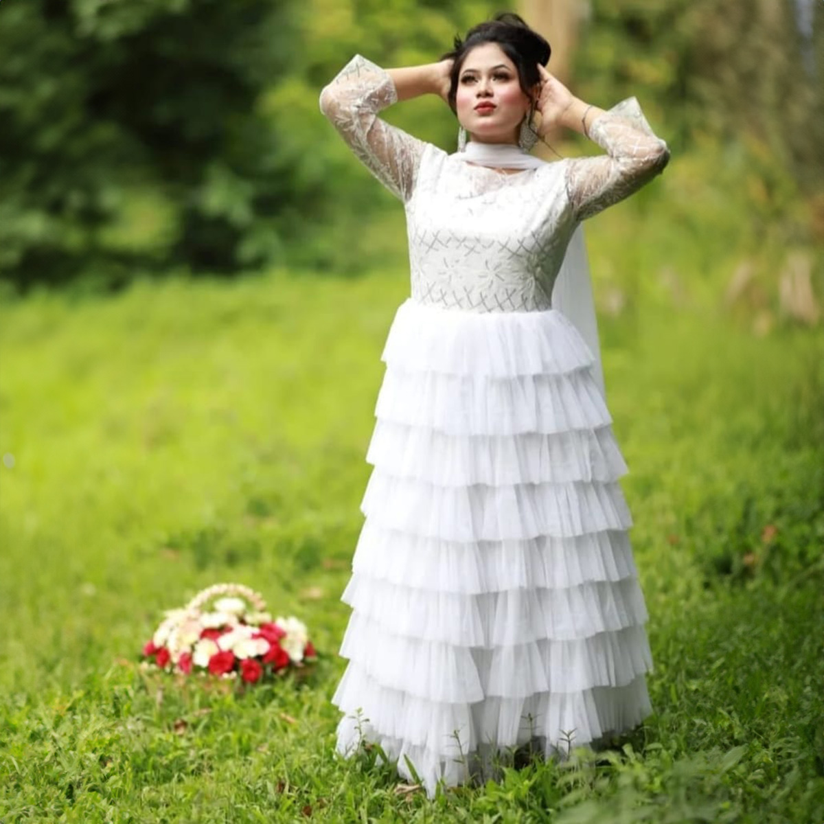 Dream Gorgeous Barbie Princess Gown - Premium Net and Sequence Design