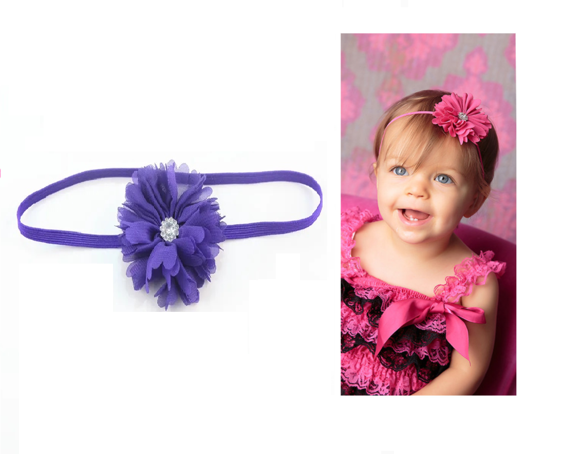 Soft Cute Flower Head Bands For Baby Girls