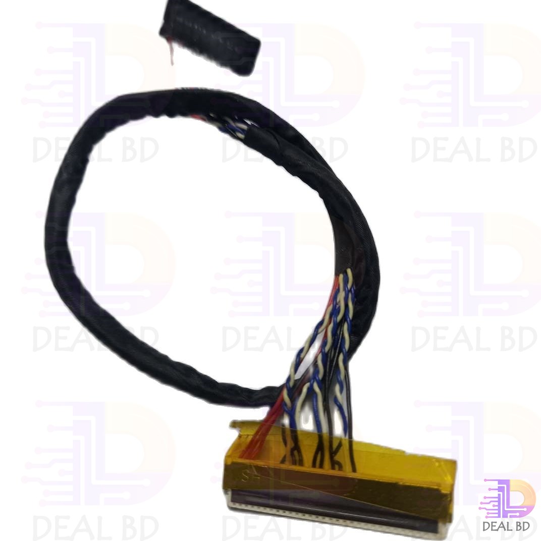 Universal FIX 30 Pin 1ch 6bit LVDS Connector Cables 26cm For LED LCD Display Panel Controller. 