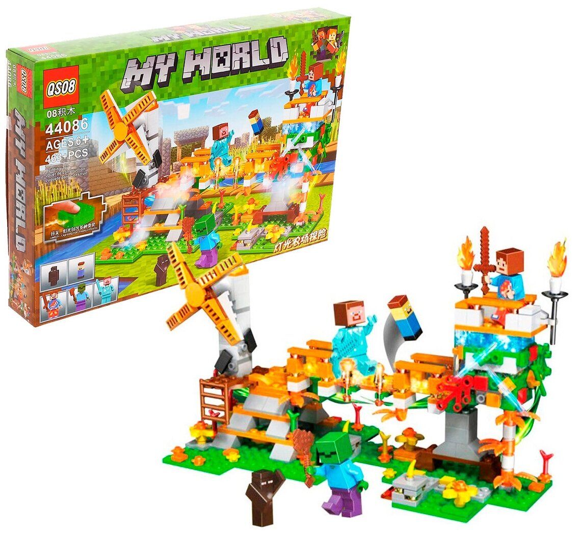 44086 Constructor Designer Minecraft my world led qs08 463 parts with LED light
