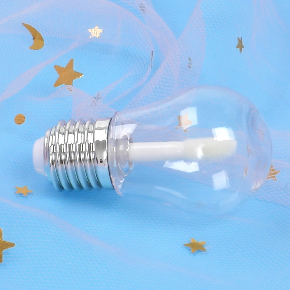 5Pcs Cute Light Bulb Shape Empty Lip Gloss Tube Clear Mini Refillable Lip Balm Bottles With Rubber Inserts. 