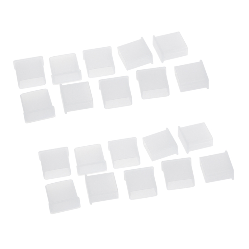 20Pcs Clear Plastic USB Type A Plug Dustproof Plug Stopper Protection Cap