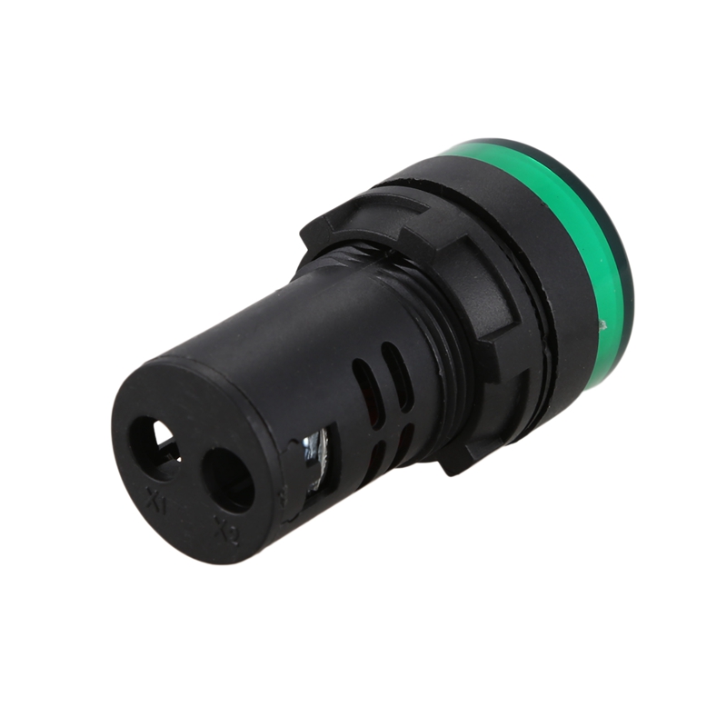 2 Pcs AC220V Green LED Power Indicator Pilot Signal Light Lamp 22mm Dia. 