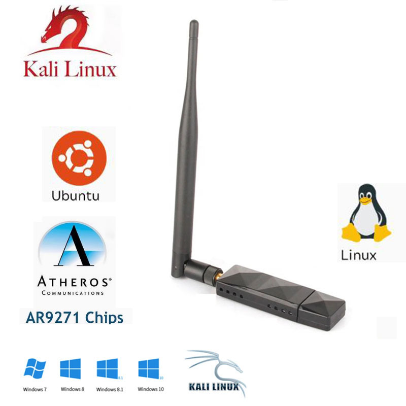 Atheros AR9271 Chipset 150Mbps Wireless USB WiFi Adapter 802.11n Network Card With 5DB Antenna For Windows/8/10/Kali Linux