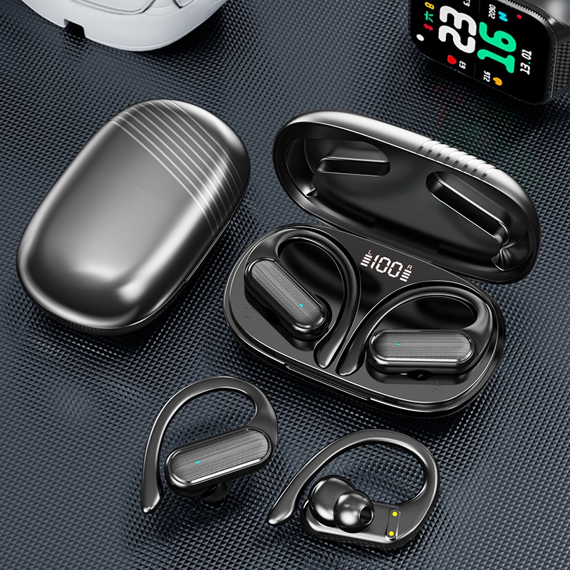 【FUPANG】9D Stereo TWS Wireless Bluetooth5.3 Waterproof Sport Headset with Microphone, Reduction Mini Headphones with LED Display Charging Case. 