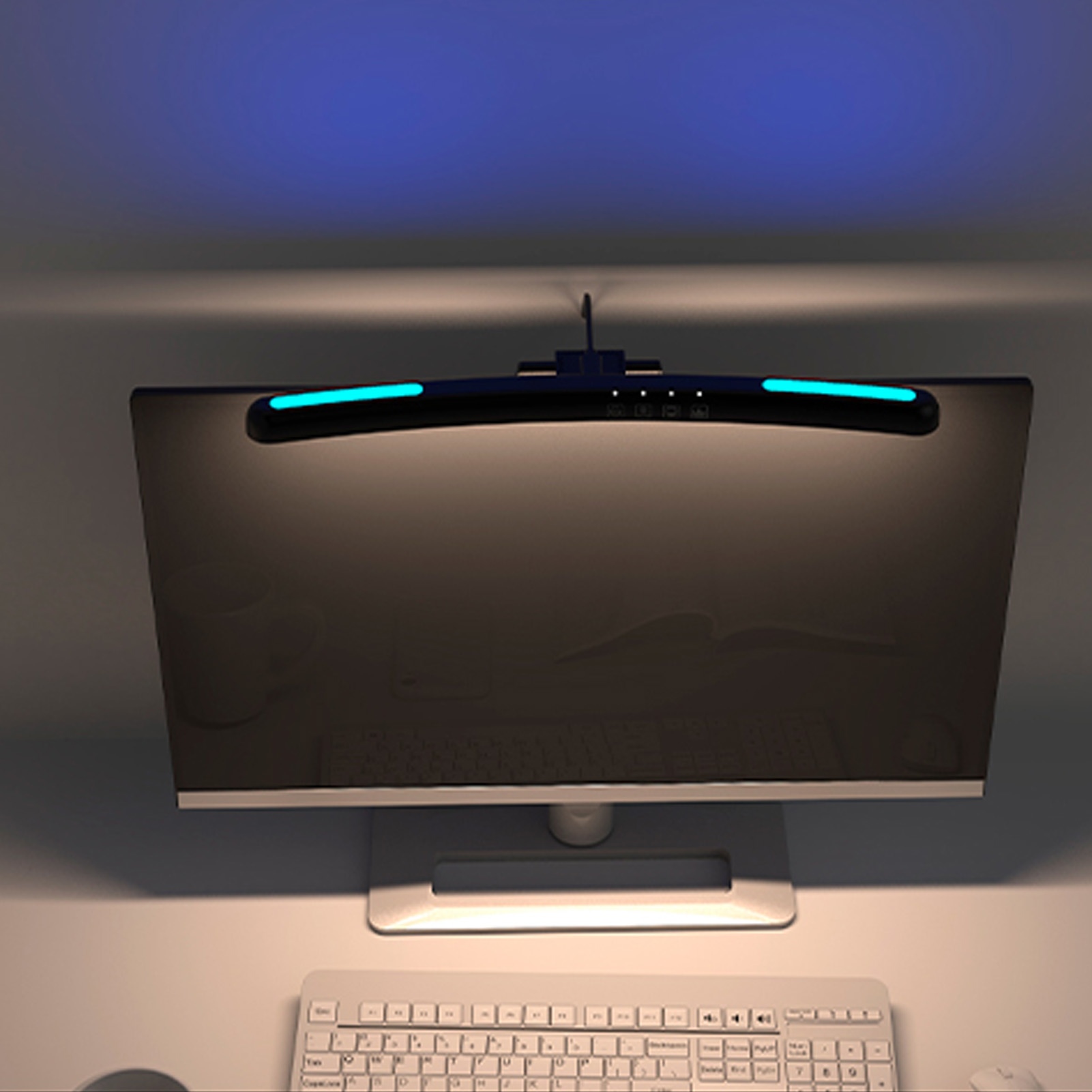 Curved Monitor Light Bar Stepless Dimming 3 Color Temperature Touch Control. 
