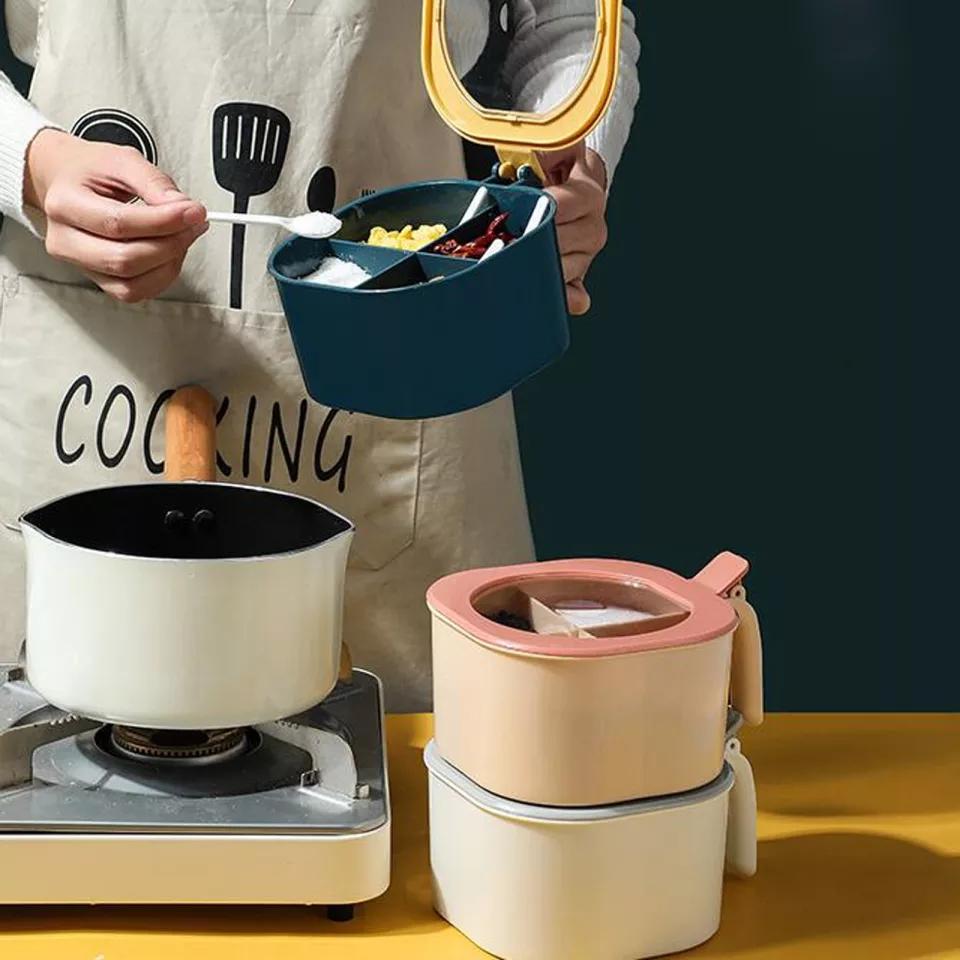 Spices Storage Box Fpur Chamber High Quality Premium Finished Spice Container Spice Jar Spice Box.. 