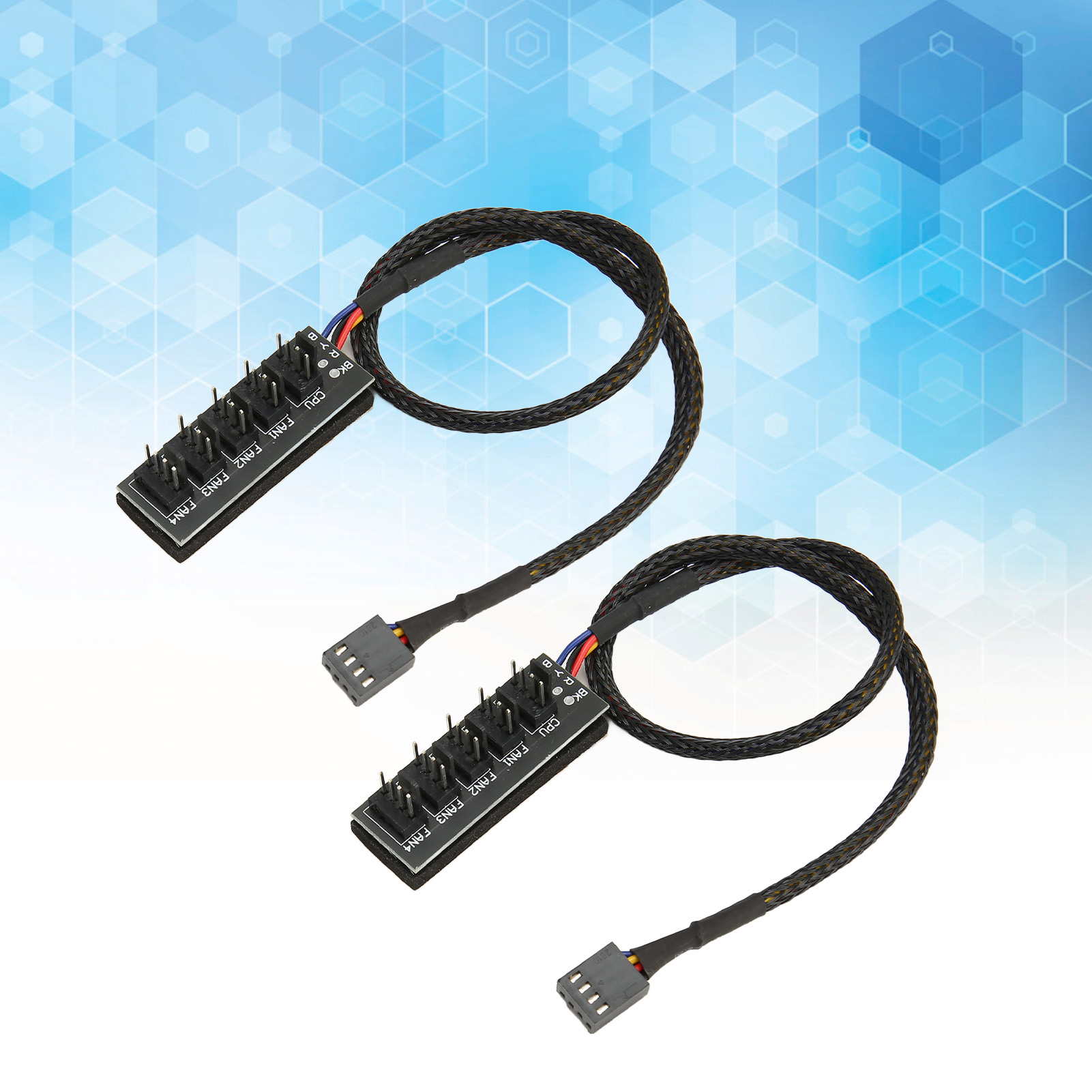 PWM Fan Hub, 2Pcs PC Fan Hub 13.8in Cable Length for Desktop. 