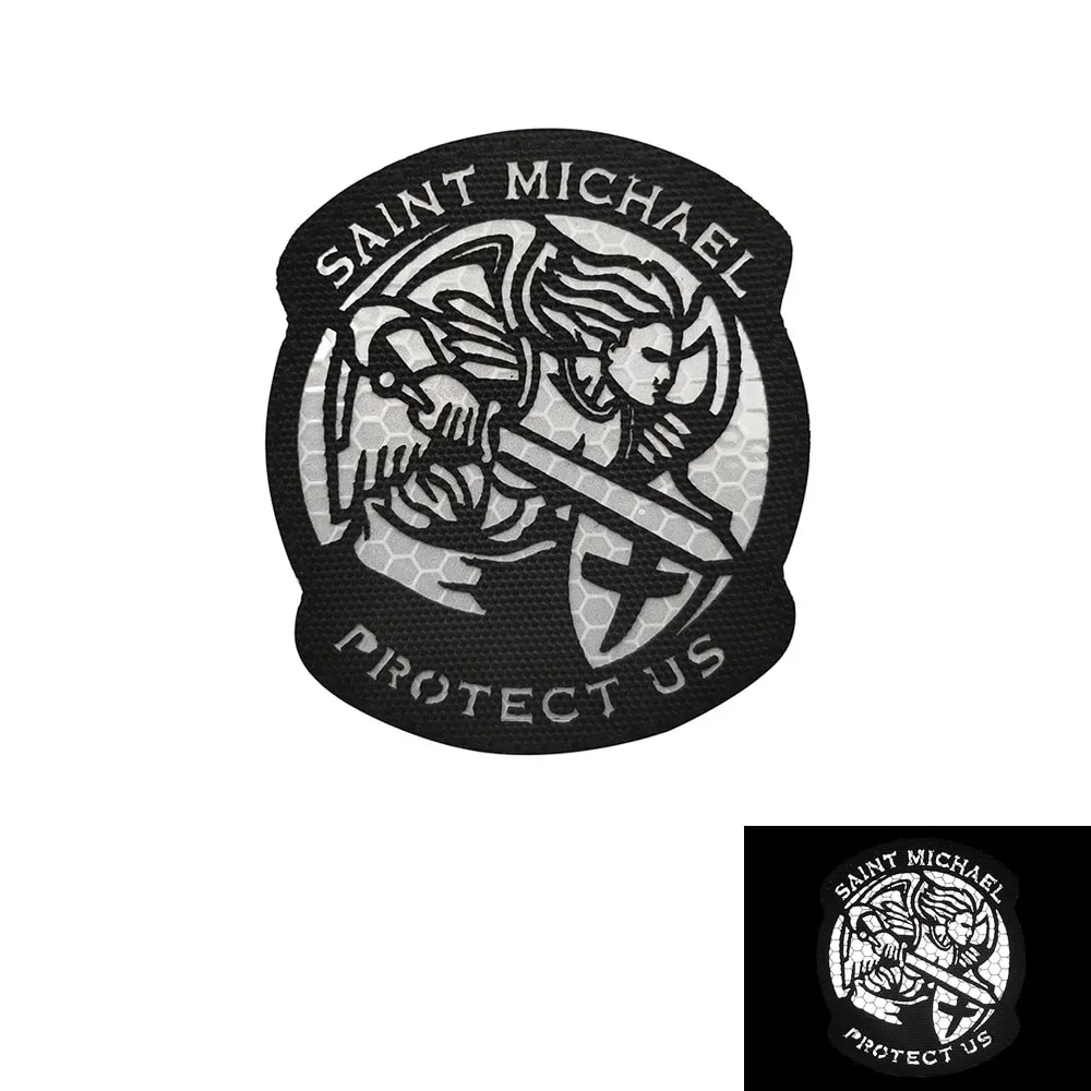 Michael St. Michael Morale Badge Archangel Reflective Hook and Loop Patch Saint Michael Protect Us Tactical Backpack Stickers. 