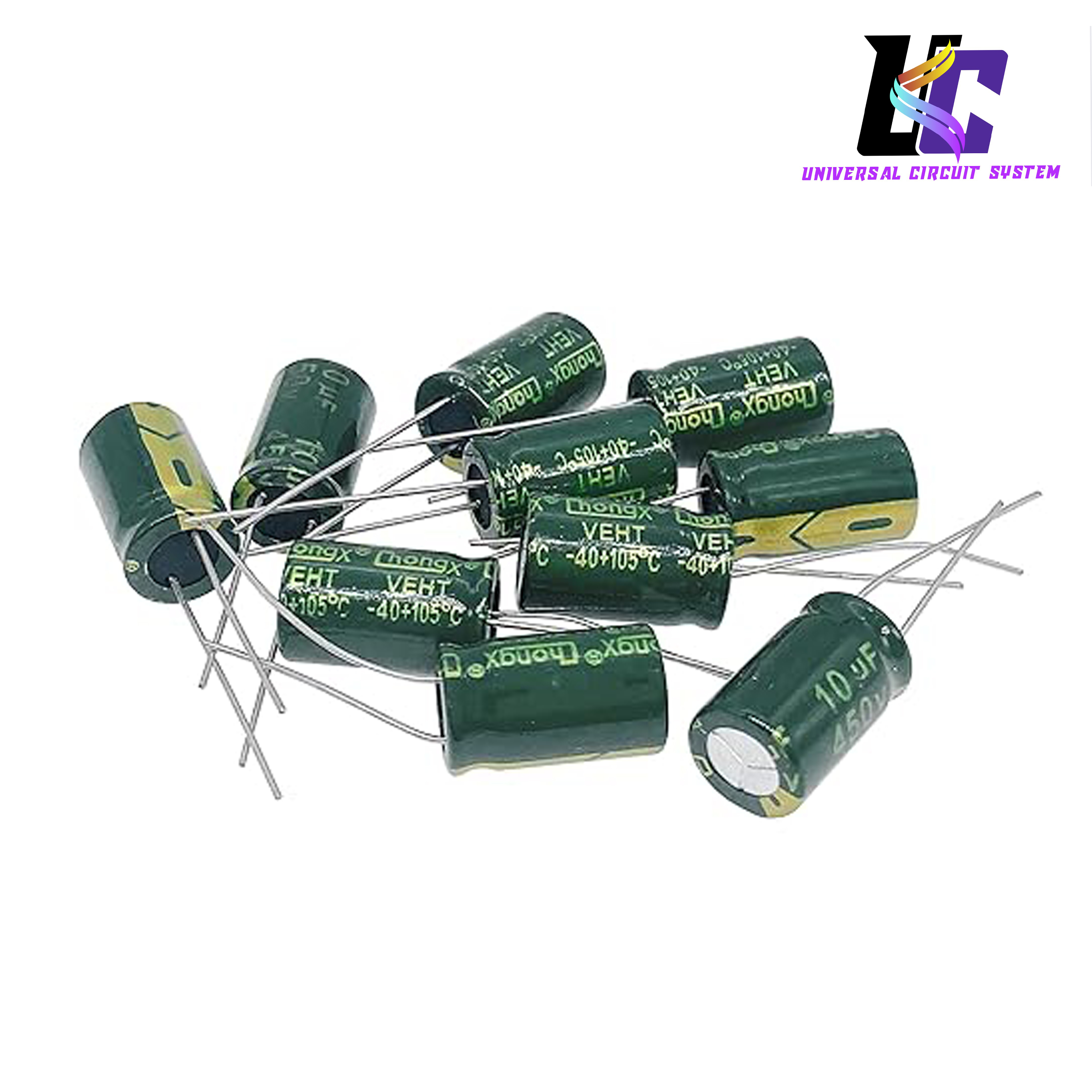 2 psc 450V 10UF Capacitor 10X17MM(0.39x0.67in) High Frequency Aluminum Electrolytic Capacitors for TV, LCD Monitor, Game. 