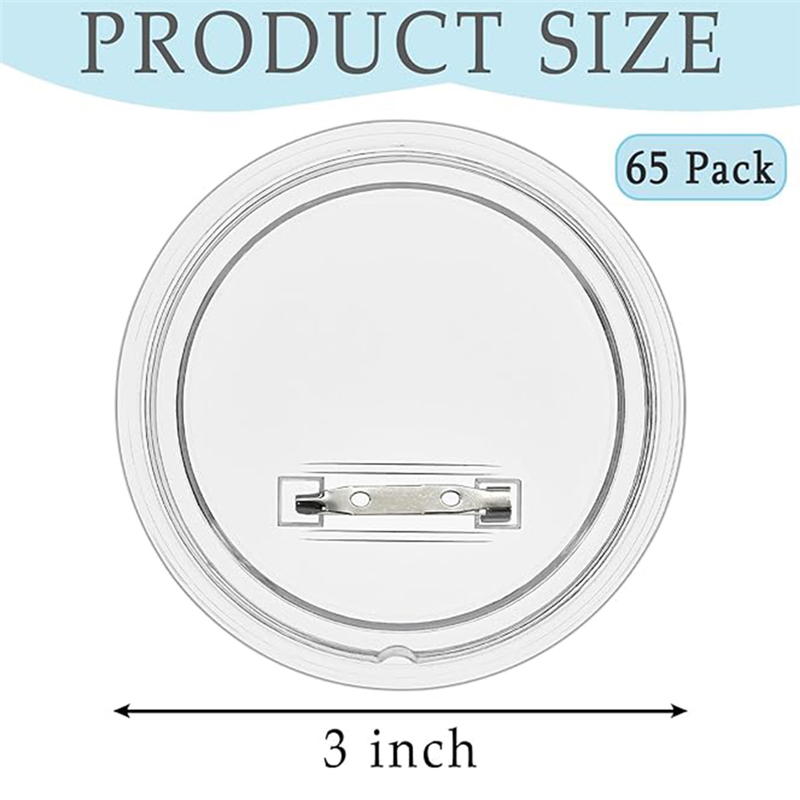 20 Pack Acrylic Buttons Pin Badge, 3 Inches Button Maker Blanks, Pin Buttons for Crafts Supplies and DIY Party Projects. 