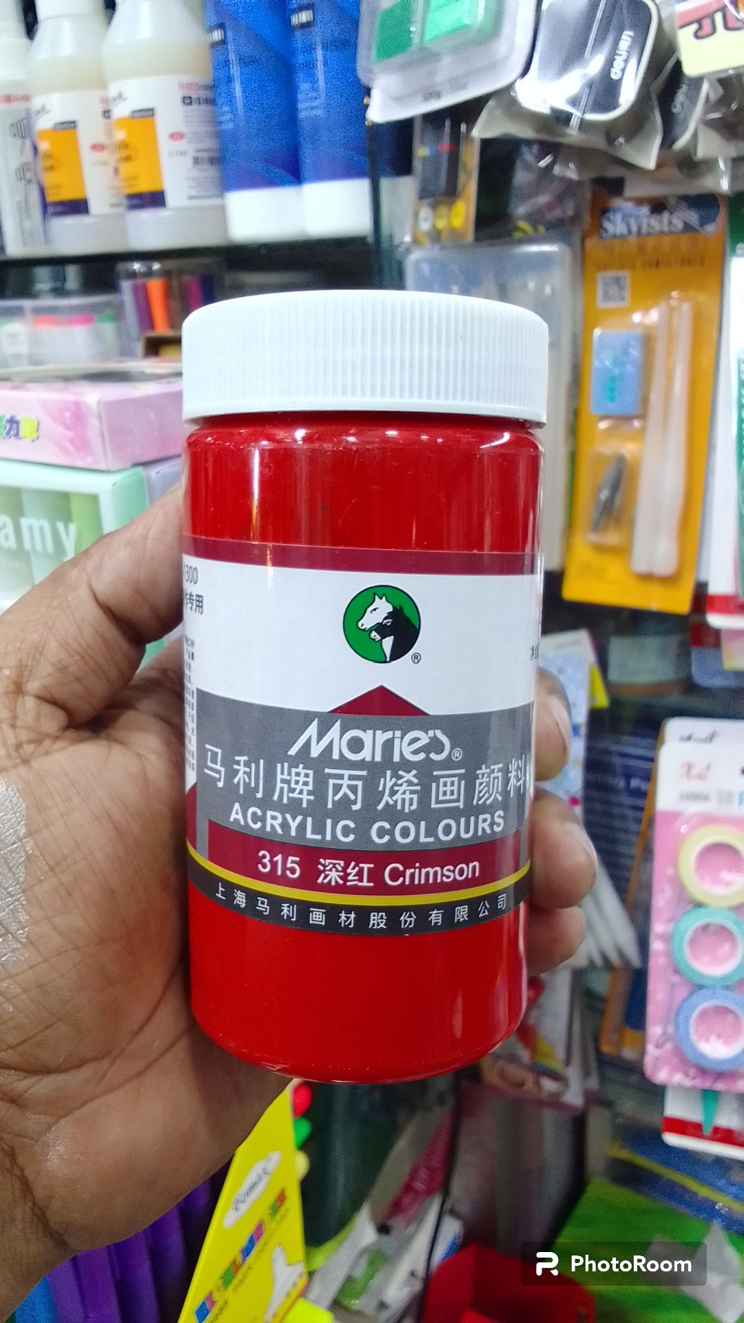 maries acrylic colour 300 ml 315 crimson