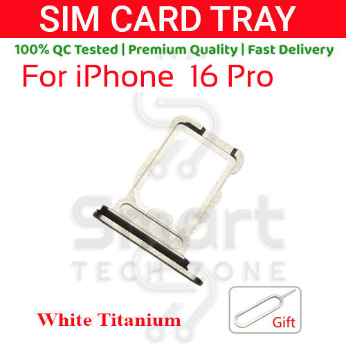 Apple iPhone 16/16 Pro/16 Pro Max Dual Sim Tray Slot with Sim Ejector Pin Replacement Part. 
