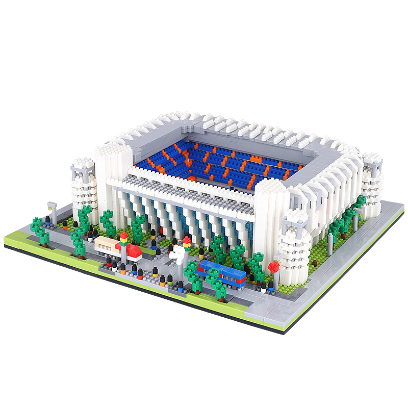 KNEW BUILT Barcelona Style Soccer Stadium Model Micro Mini Bricks Architecture Football Field Building Blocks Set Toys for Adult KankongAgu. 