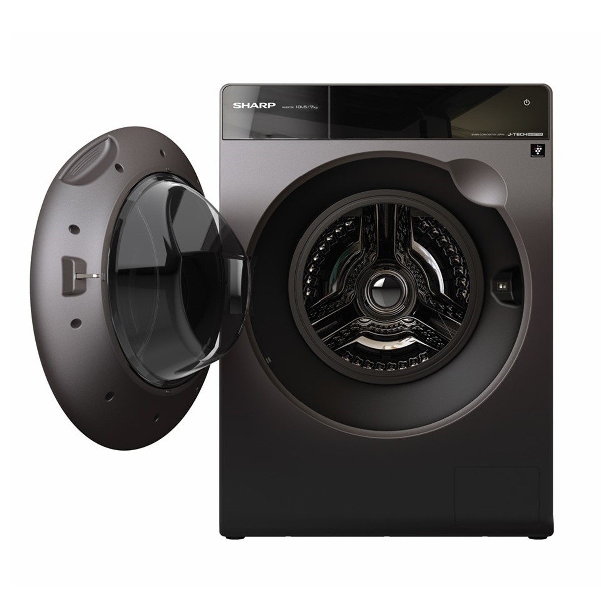 Sharp Full Auto Front Loading Inverter Washing Machine ES-FW105D7PS | 10.5 KG-Dark Gray. 