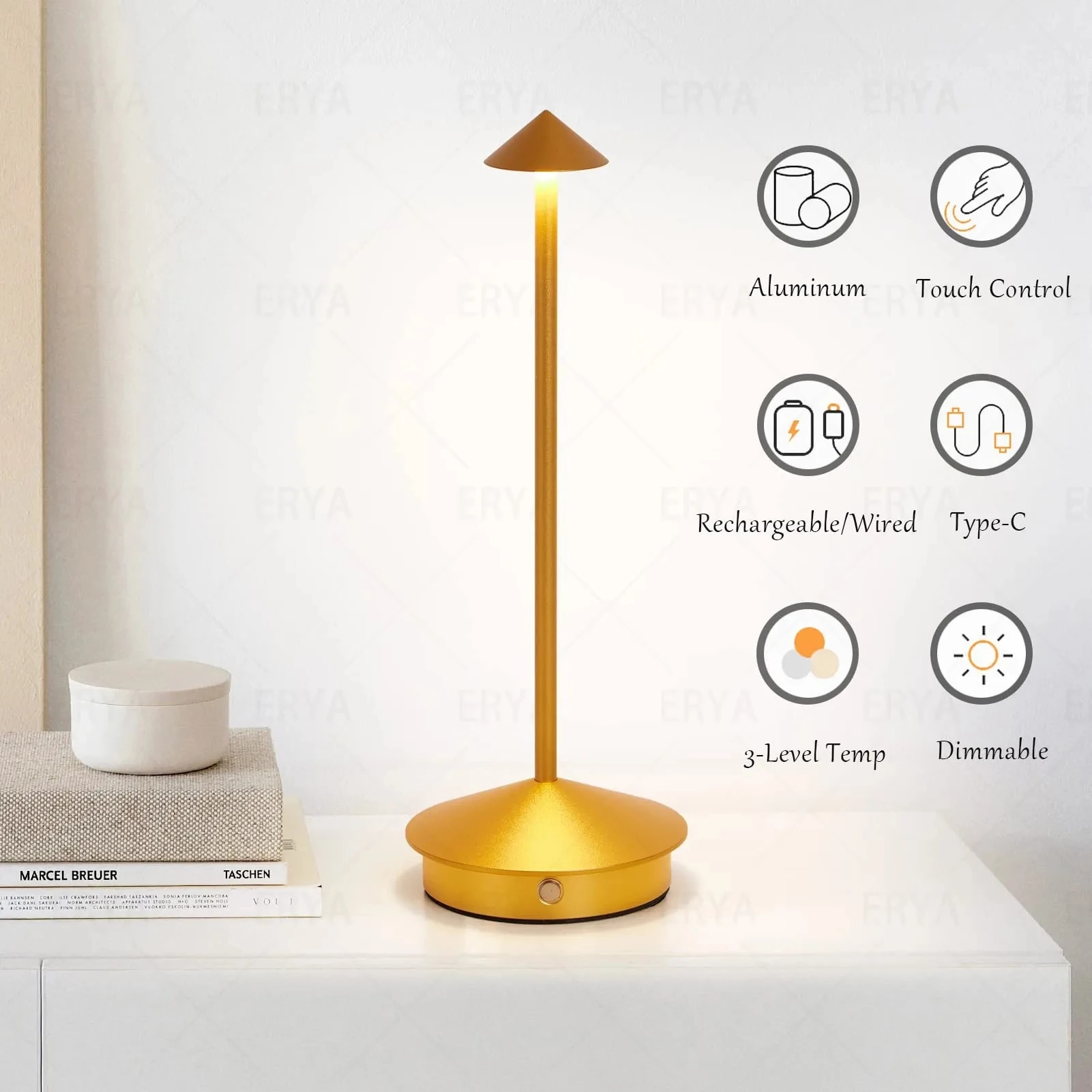 Type-C Rechargeable Table Lamp Creative Dining Touch Led Hotel Bar Coffee Pina pro Table Lamp Lampada Da Tavolo Decorative Lamp. 