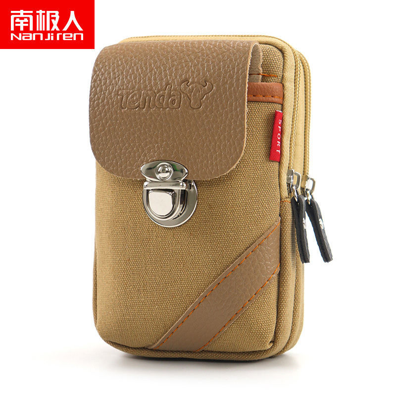 Nanjiren Canvas Bag Men's Waist Bag Multi-Functional New Belt Outdoor Work Bag Waist Hanging Bag. 