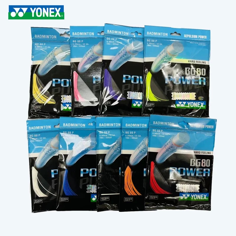 YONEX Badminton Racket String BG80 Power (0.68mm) Endurance High Elastic Professional Training Competition Badminton String. 