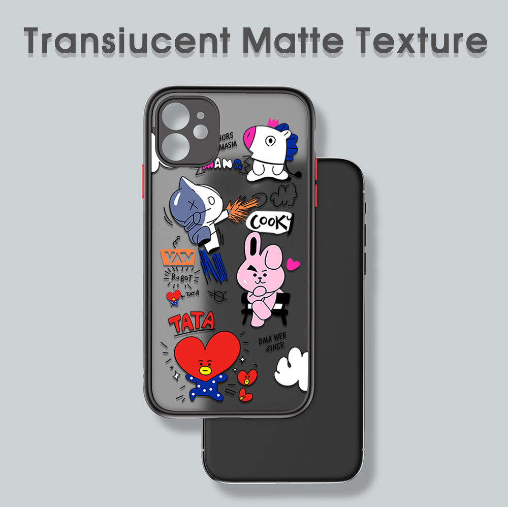 UCUC for Samsung Galaxy J7 2015 J700 J7 Core Back Cover BTS Anthropomorphic Image Frosted Transparent Hard Phone Case Thin Shockproof Full Cover Camera Protect Case. 