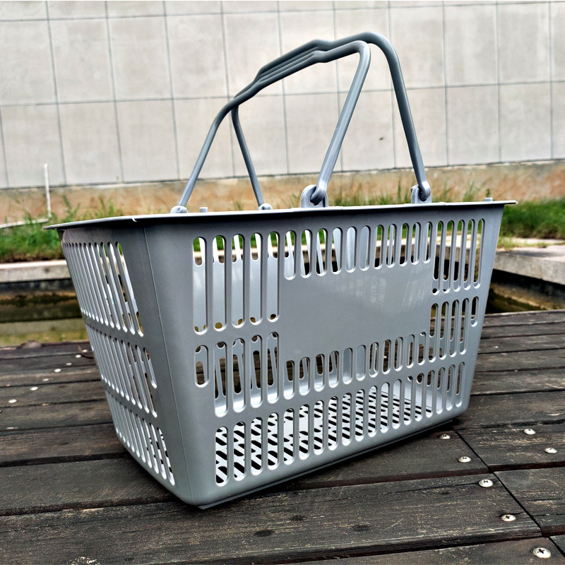 Supermarket shopping basket thickened vegetable basket plastic hand basket convenience store shopping basket fruit hand basket dirty clothes basket