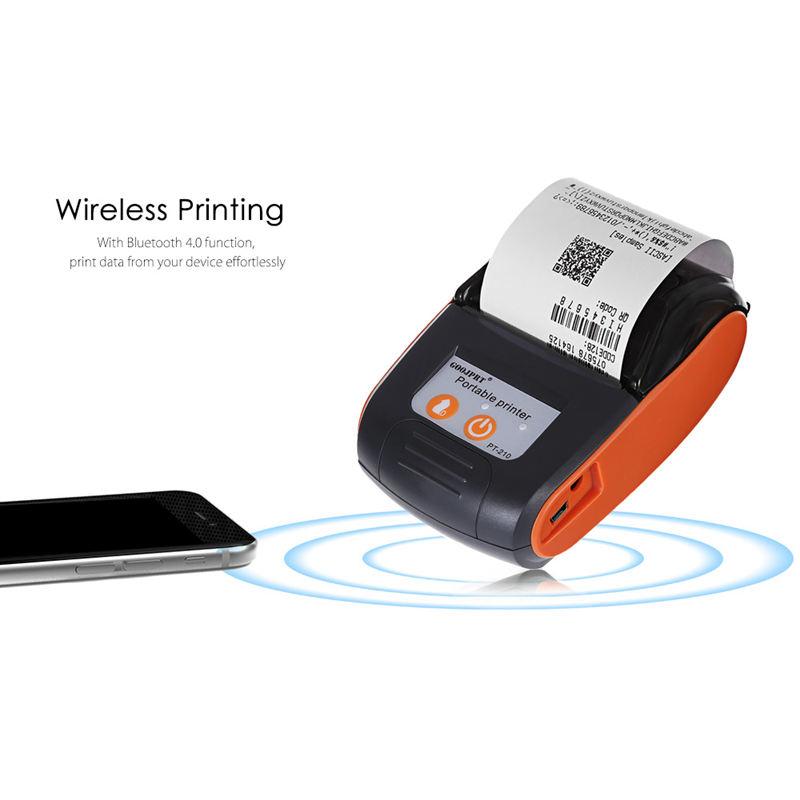 Goojprt Pt210 58Mm Bluetooth Thermal Printer Portable Wireless Receipt Machine For Windows Android Ios Eu Plug. 