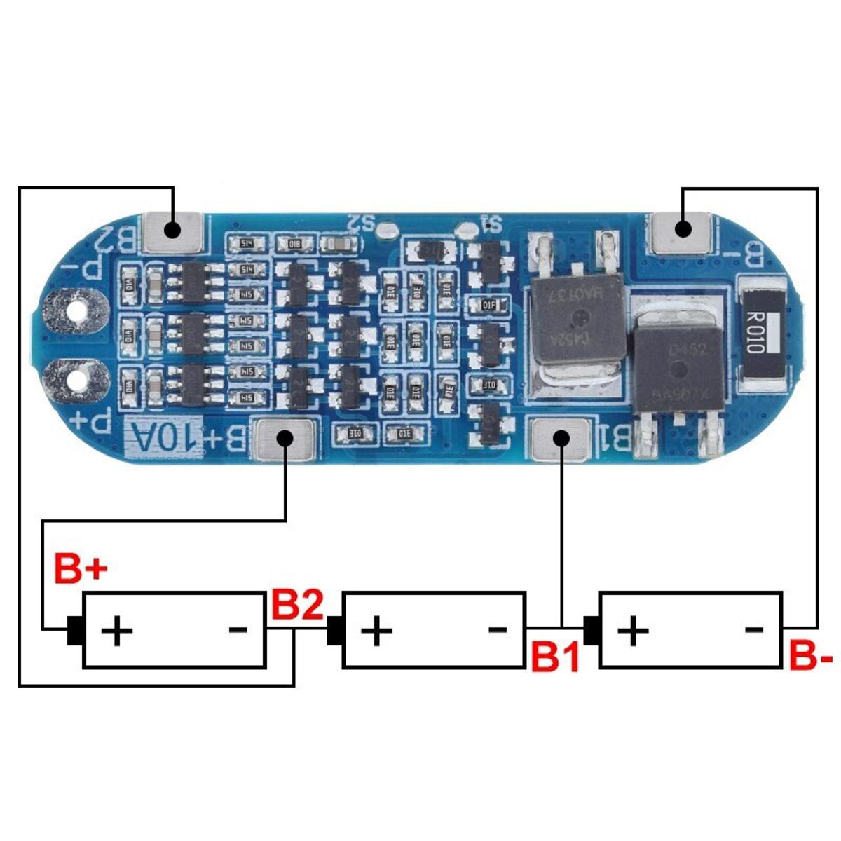 3S BMS BLUE 3S 12V 10A 18650 Lithium Battery Charger Module 11.1V 12.6V 10A Charge Discharge Current Short Circuit Protection Battery Management System Adapters 12V BMS 10A | Daraz.com.bd