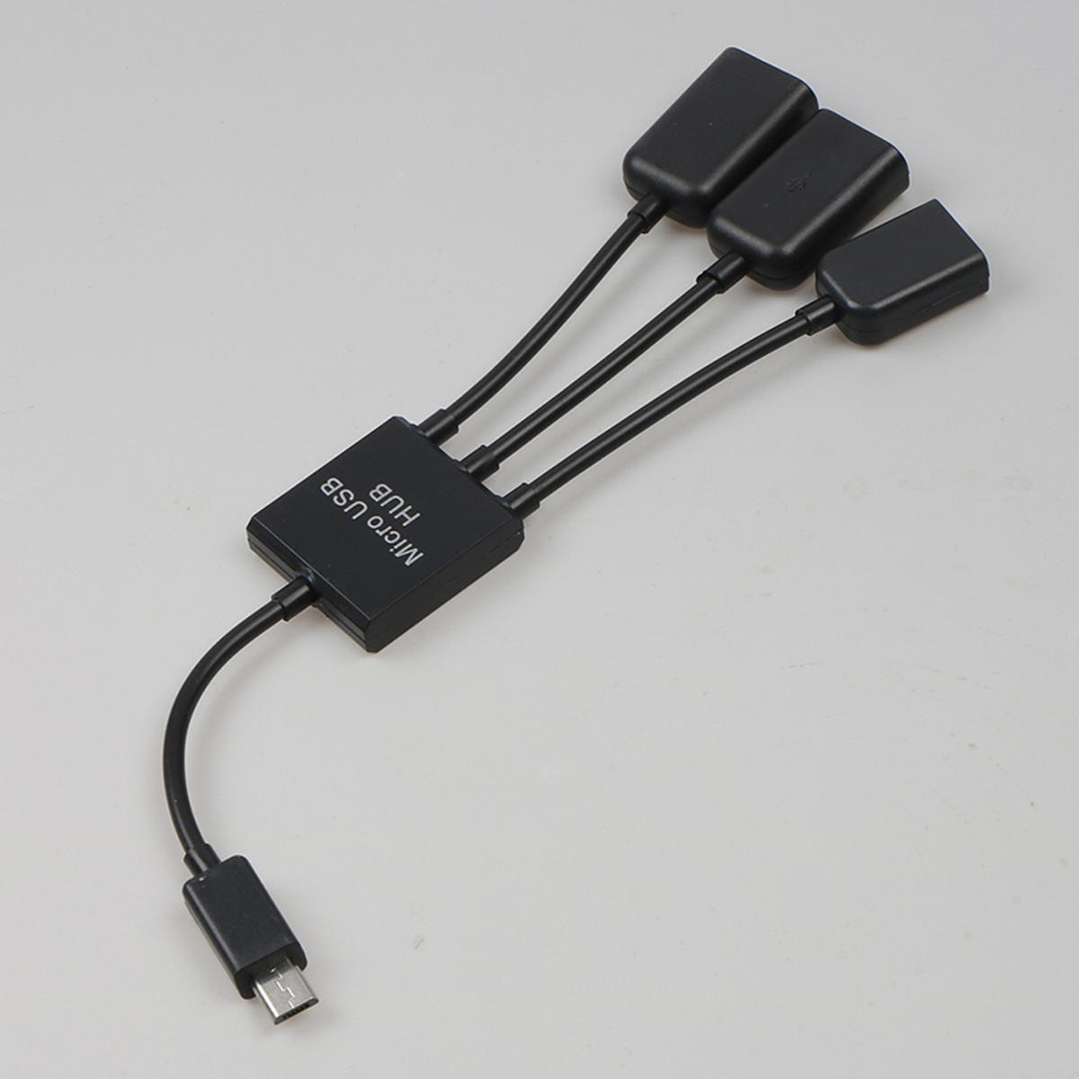 3 in 1 Micro USB Power Supply Charging Host OTG Hub Cable Adapter Distributor