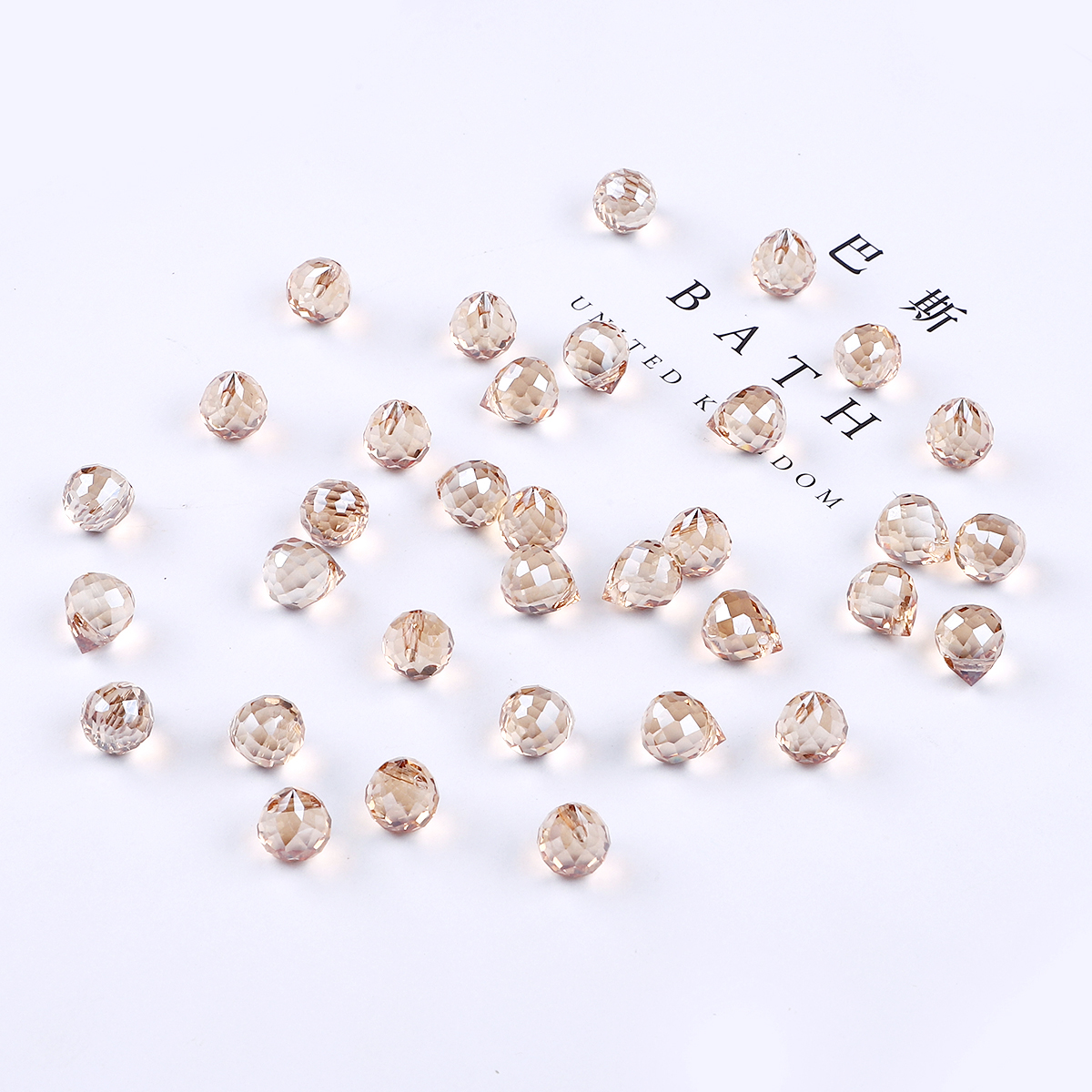 10Pcs Water Drop Crystal Glass Beads Faceted Loose Spacer Bead for DIY